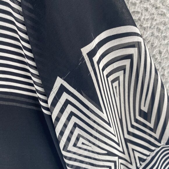 IC By Connie K Top Womens Extra Large Black Striped Button Collar 3/4 Sleeves* - Picture 6 of 11